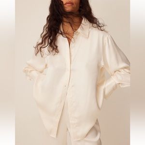 Oversized Satin Shirt by Claire Rose x NA-KD